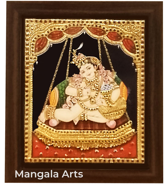 Baby Krishna Tanjore Painting