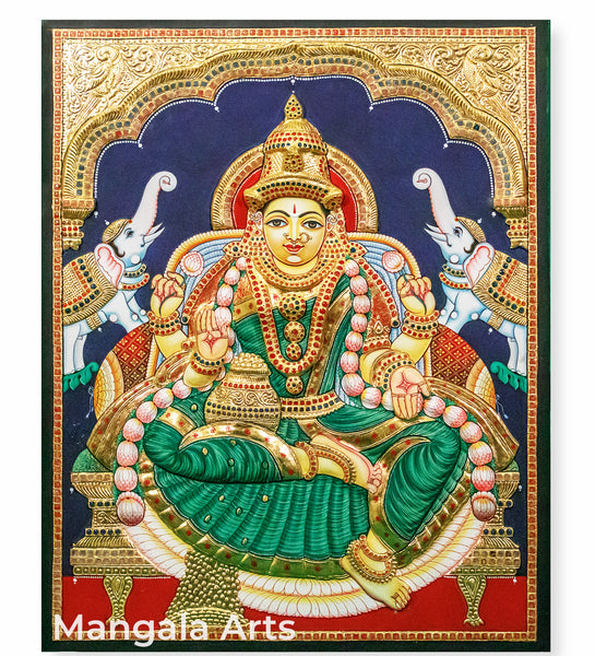 Mahalakshmi Antique Semi Embossed Tanjore Painting