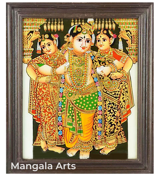 Bama Rukmani Krishna Tanjore Painting