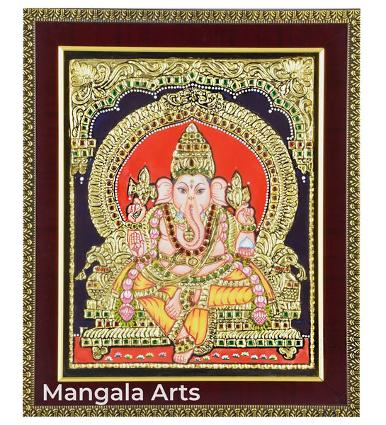 Ganesha Acrylic Base Tanjore Painting