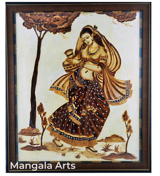 Lady Coffee Powder Wall Decor Painting