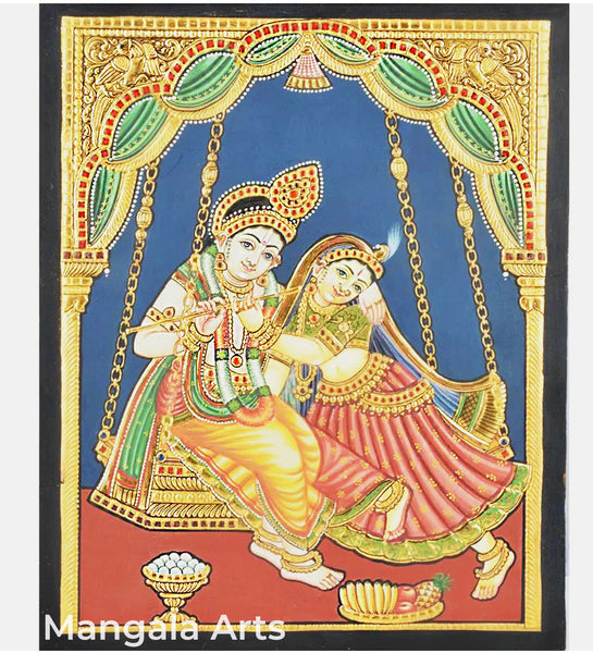 Oonjal Krishna Tanjore Painting