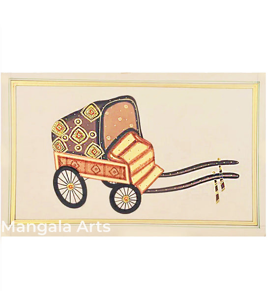 Rickshaw Paper Gold Paint Tanjore Painting