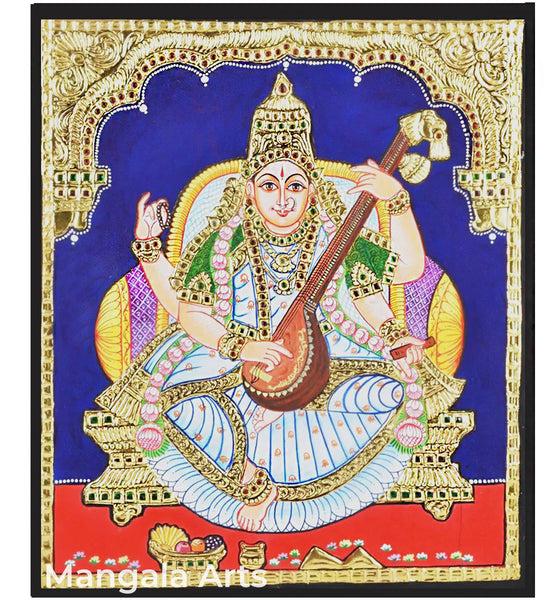 Saraswathi Tanjore Painting