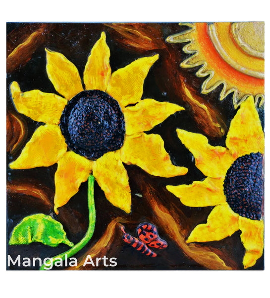Sunflower Mural Artwork Tanjore Painting