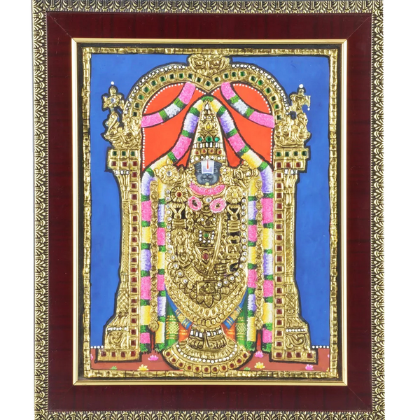 Mangala Art Balaji Indian Traditional Tamil Nadu Culture Tanjore Painting Without Frame - 20x25cms (8"x10")