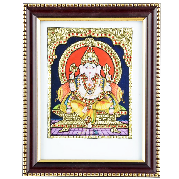 Mangala Arts Ganesha Acrylic Base Tanjore Painting