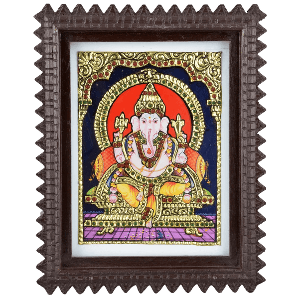 Mangala Arts Ganesha Tanjore Acrylic Base Painting