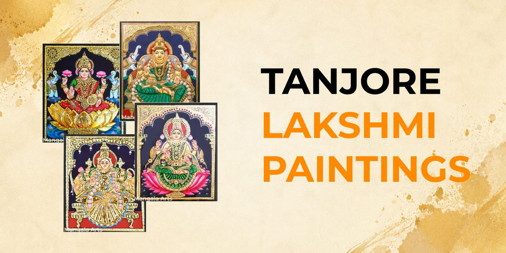 Radiant Prosperity: Traditional Tanjore Painting God Photos & Thanjavur Paintings of Goddess Lakshmi