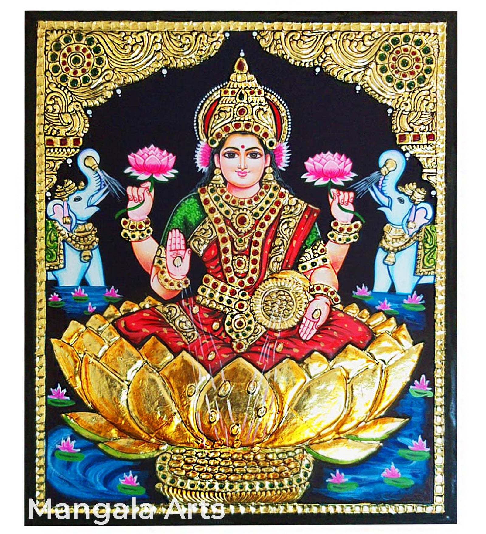 Gajalakshmi Tanjore Painting