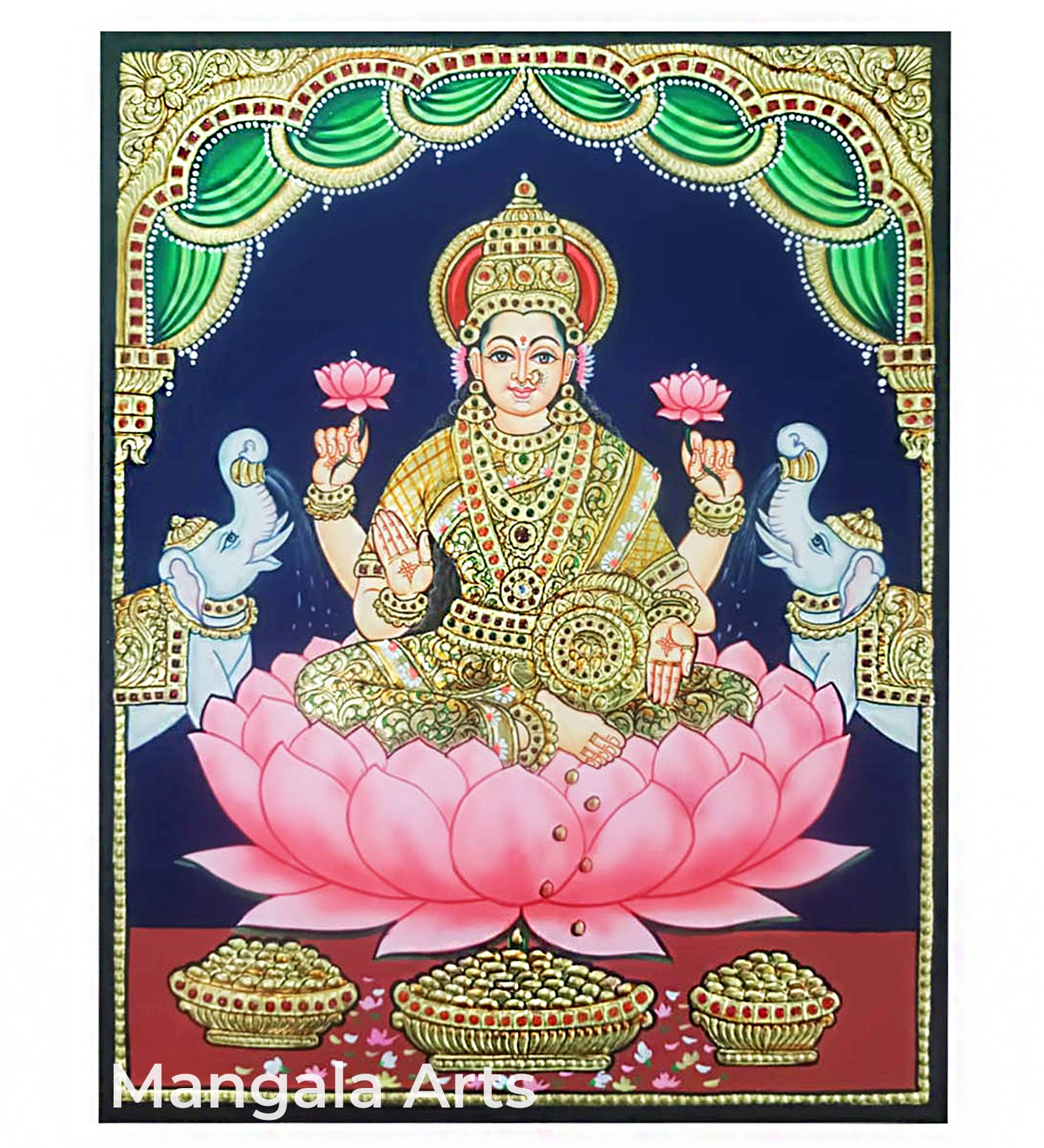 Gajalakshmi Tanjore Painting