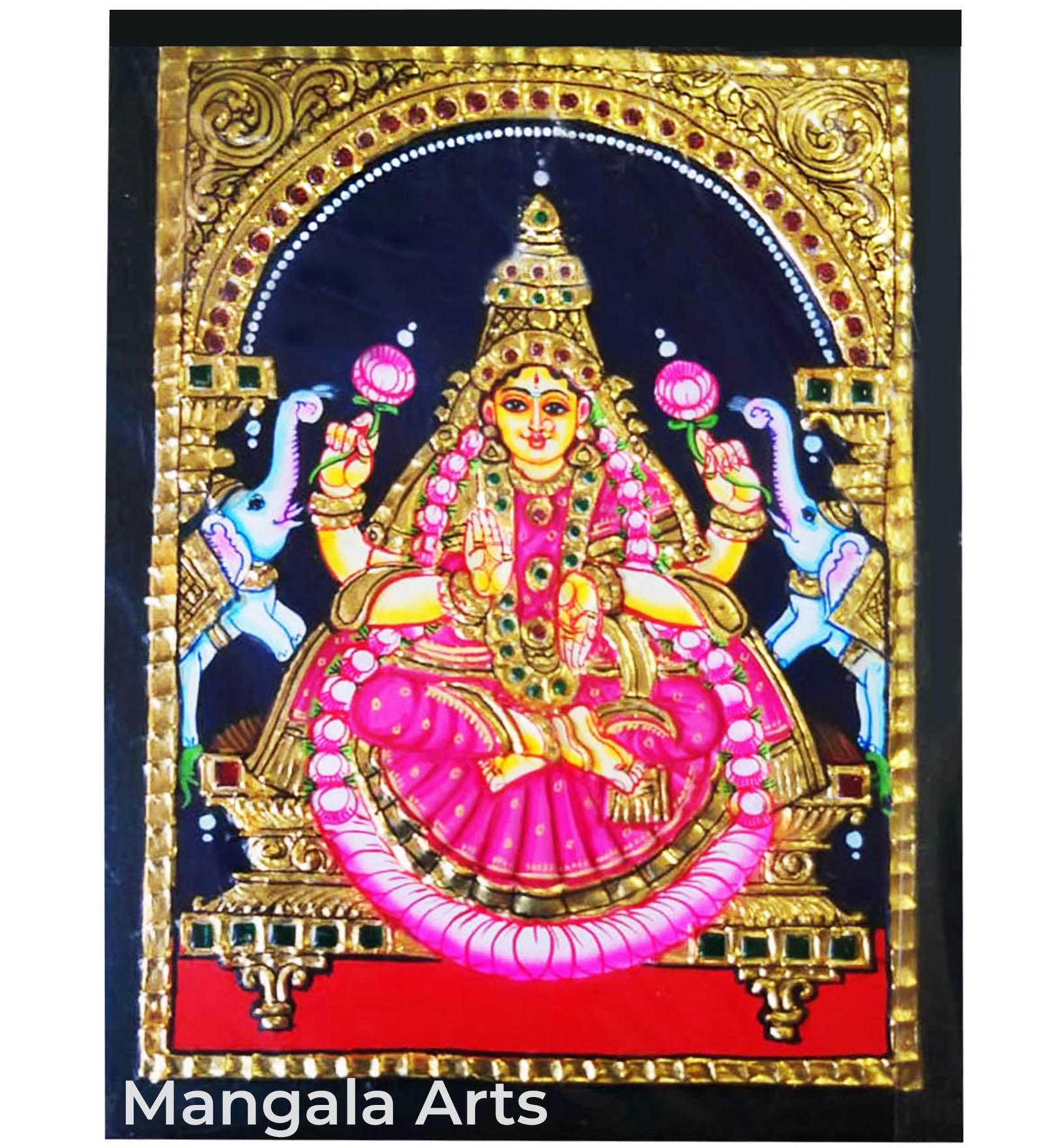 Ashta Lakshmi - Gaja Lakshmi Tanjore Painting | Mangala Arts