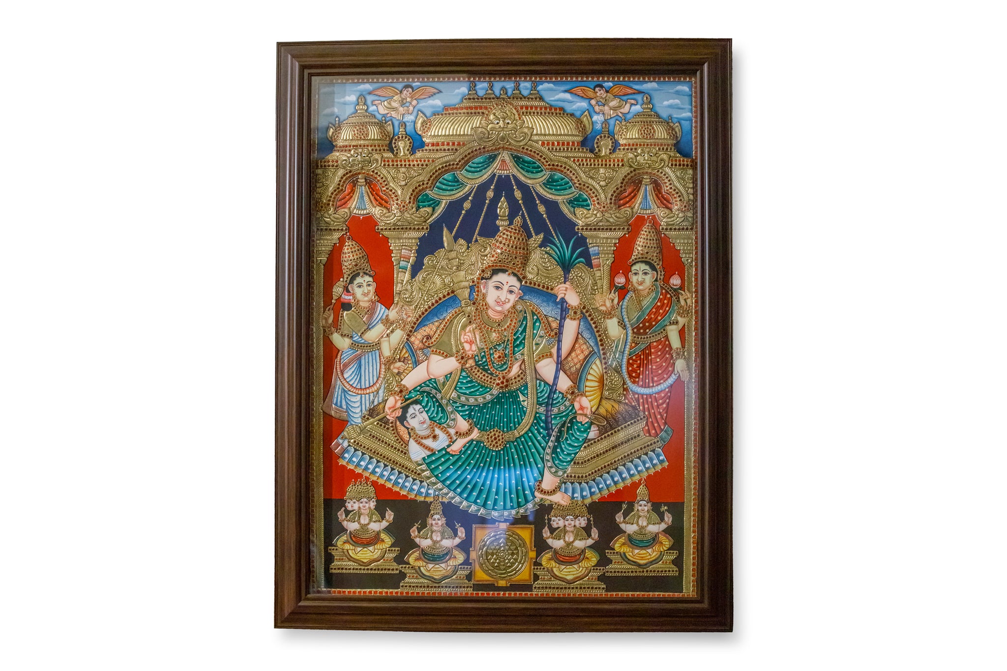 Raja Rajeswari 3D Embossed Tanjore Painting