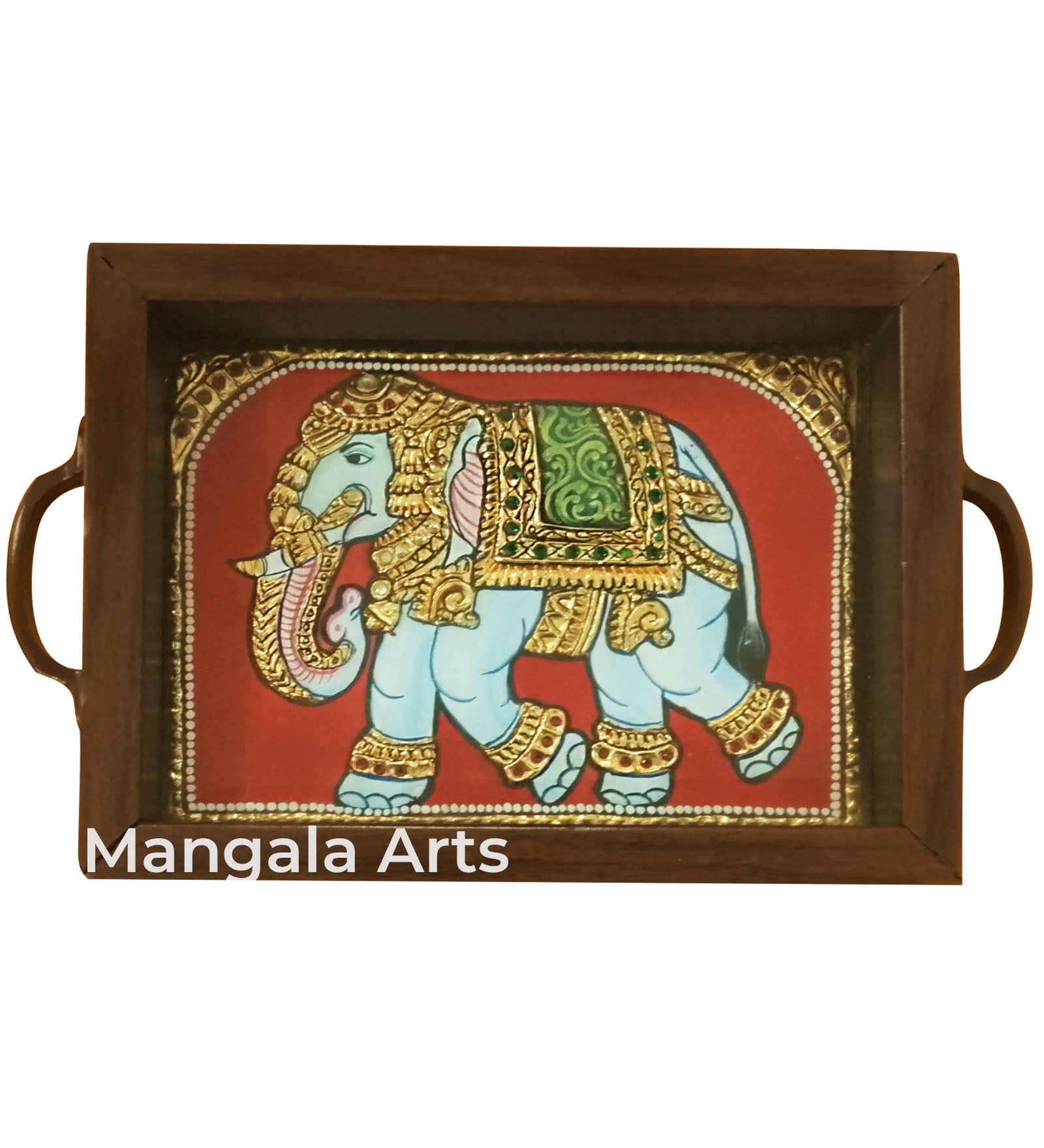 Elephant Tanjore Painting Tray