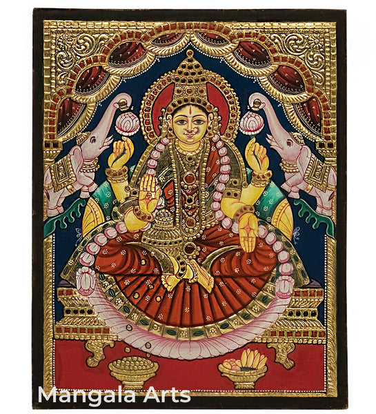 Gajalakshmi  Antique Tanjore Painting