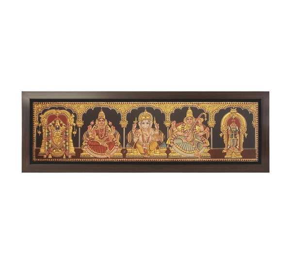 5 God Panel Tanjore Painting