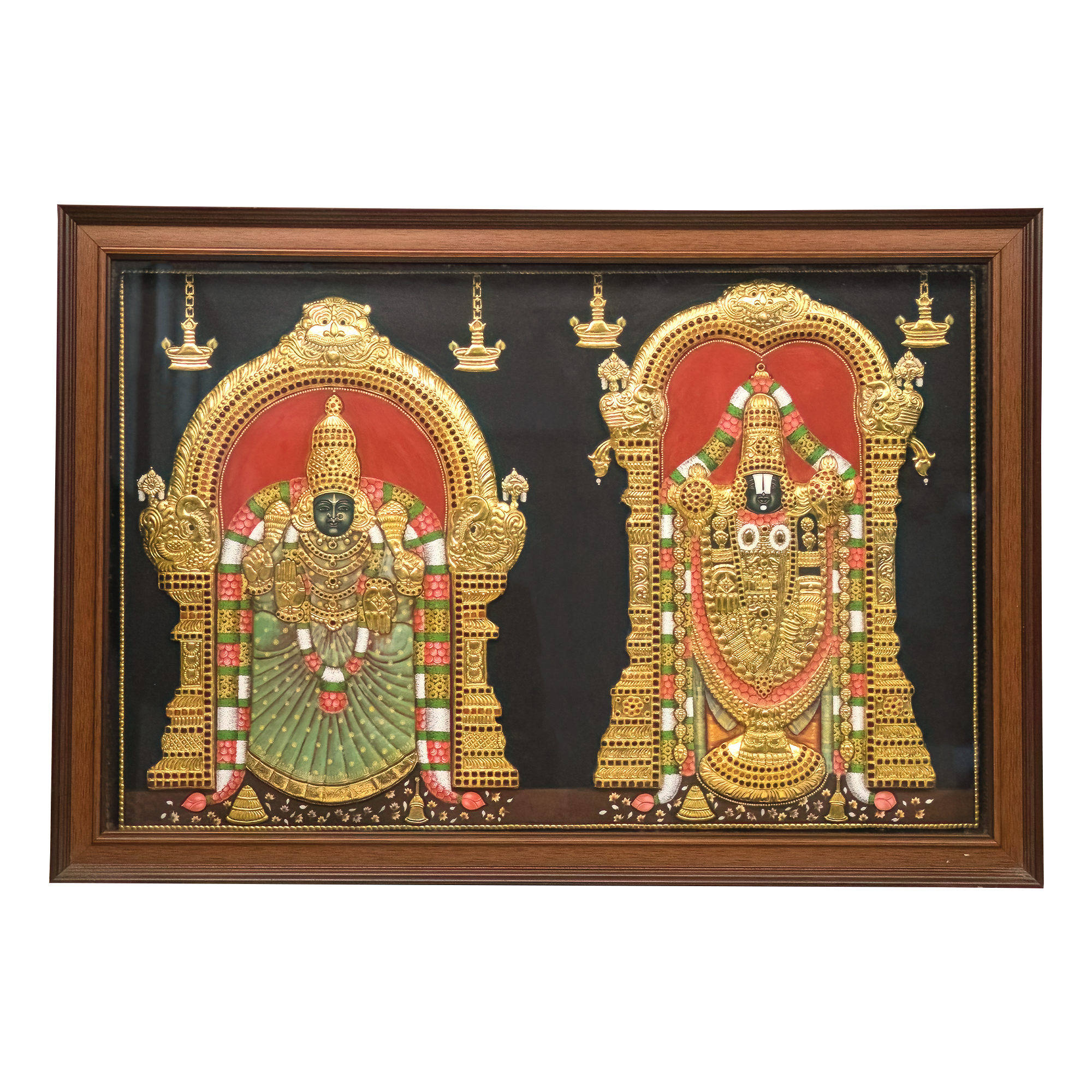 Balaji/Perumal/Venkatesh Alamelu Mangai Thayar Tanjore Painting - 36" x 24"
