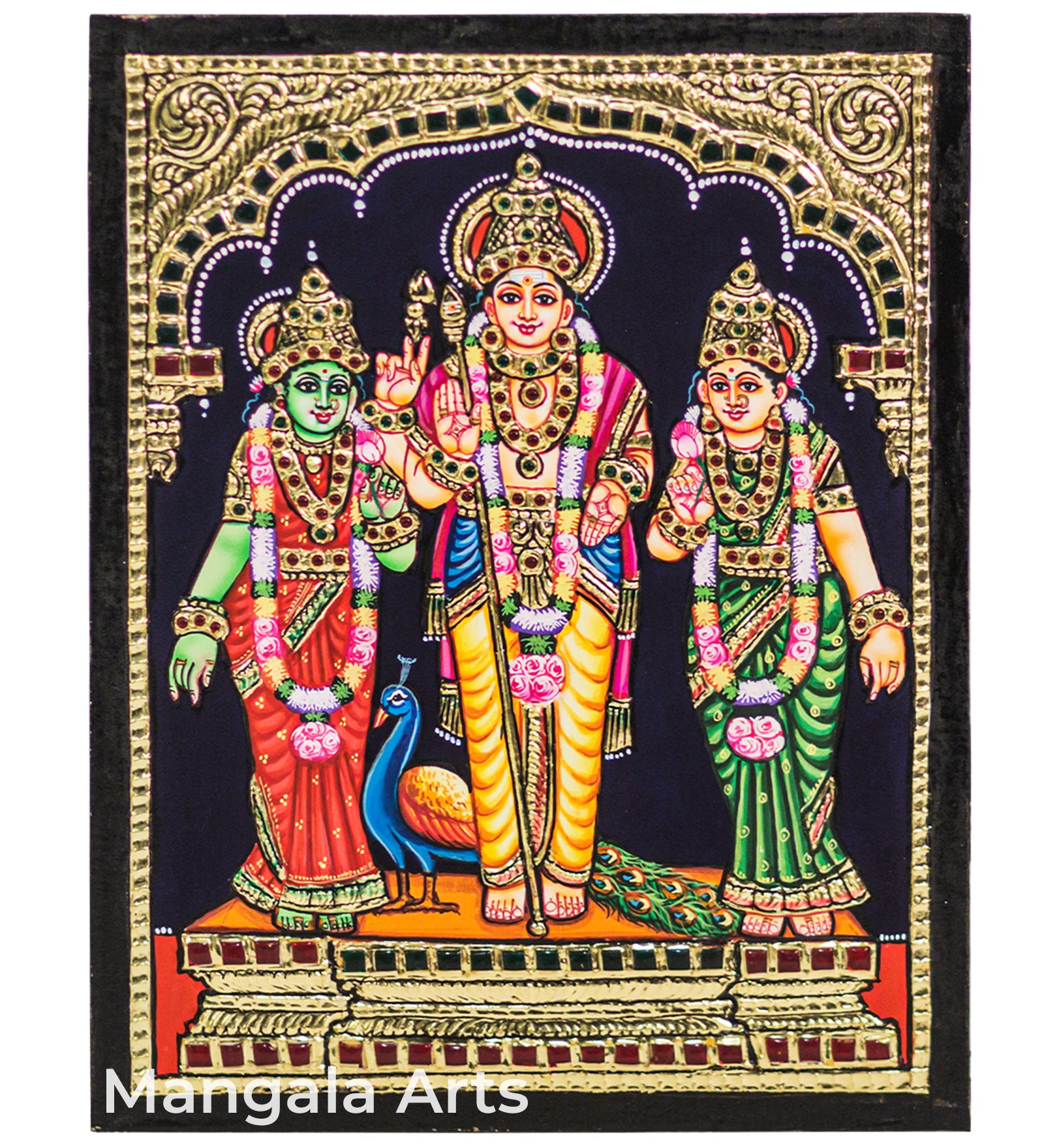 Valli - Deivanai Murugan Tanjore Painting