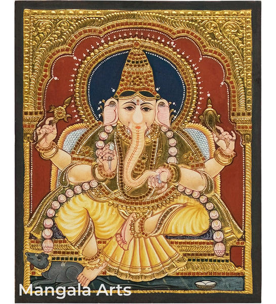 Ganesha Antique Tanjore Painting