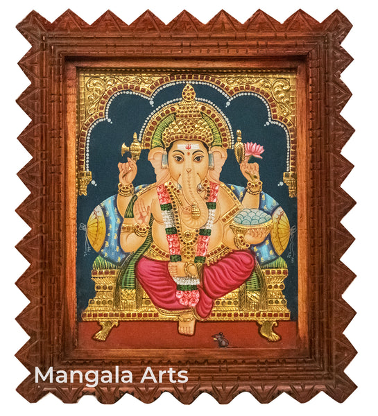 Ganesha Antique Tanjore Painting