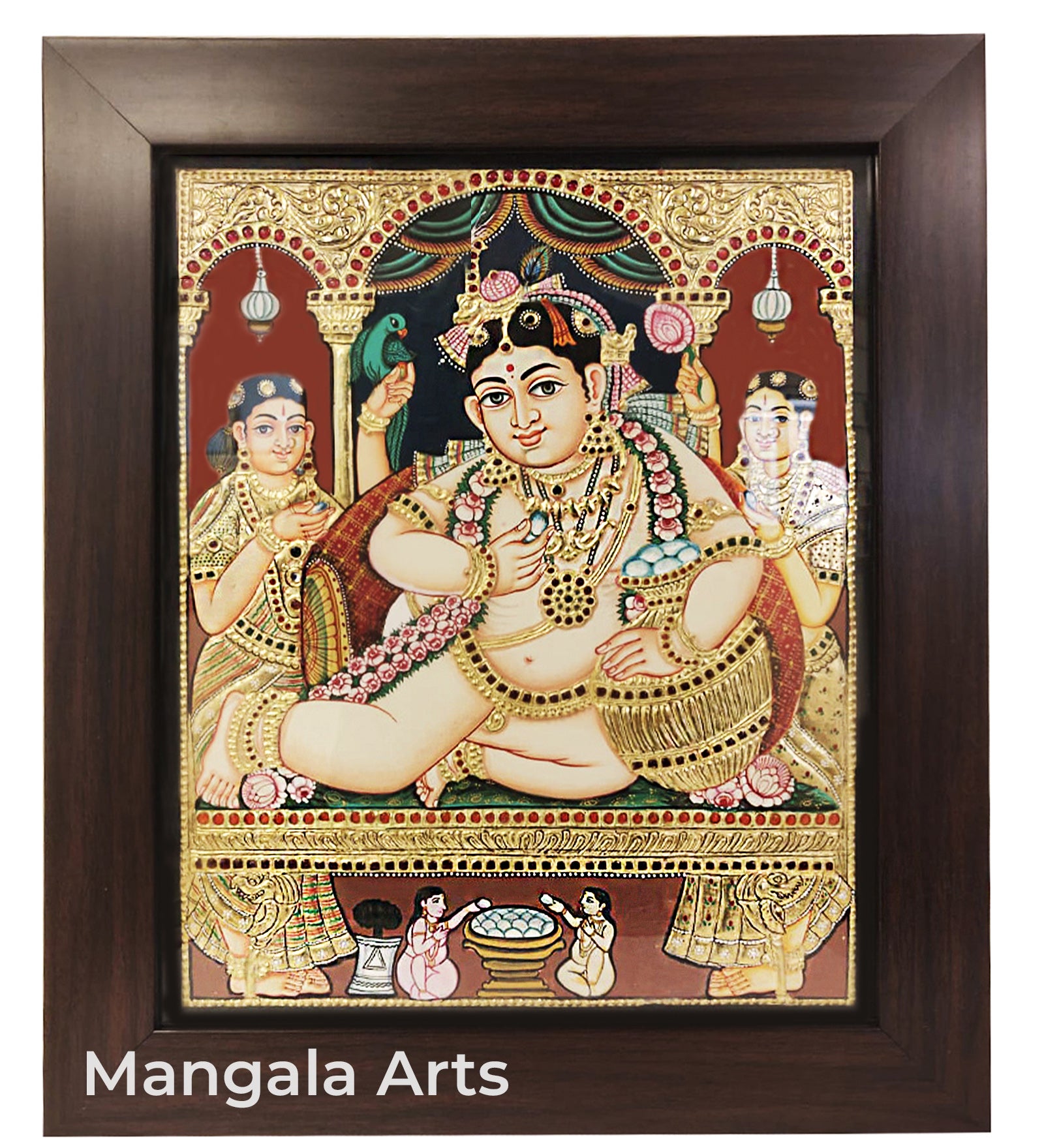 Darbar Krishna Antique Tanjore Painting