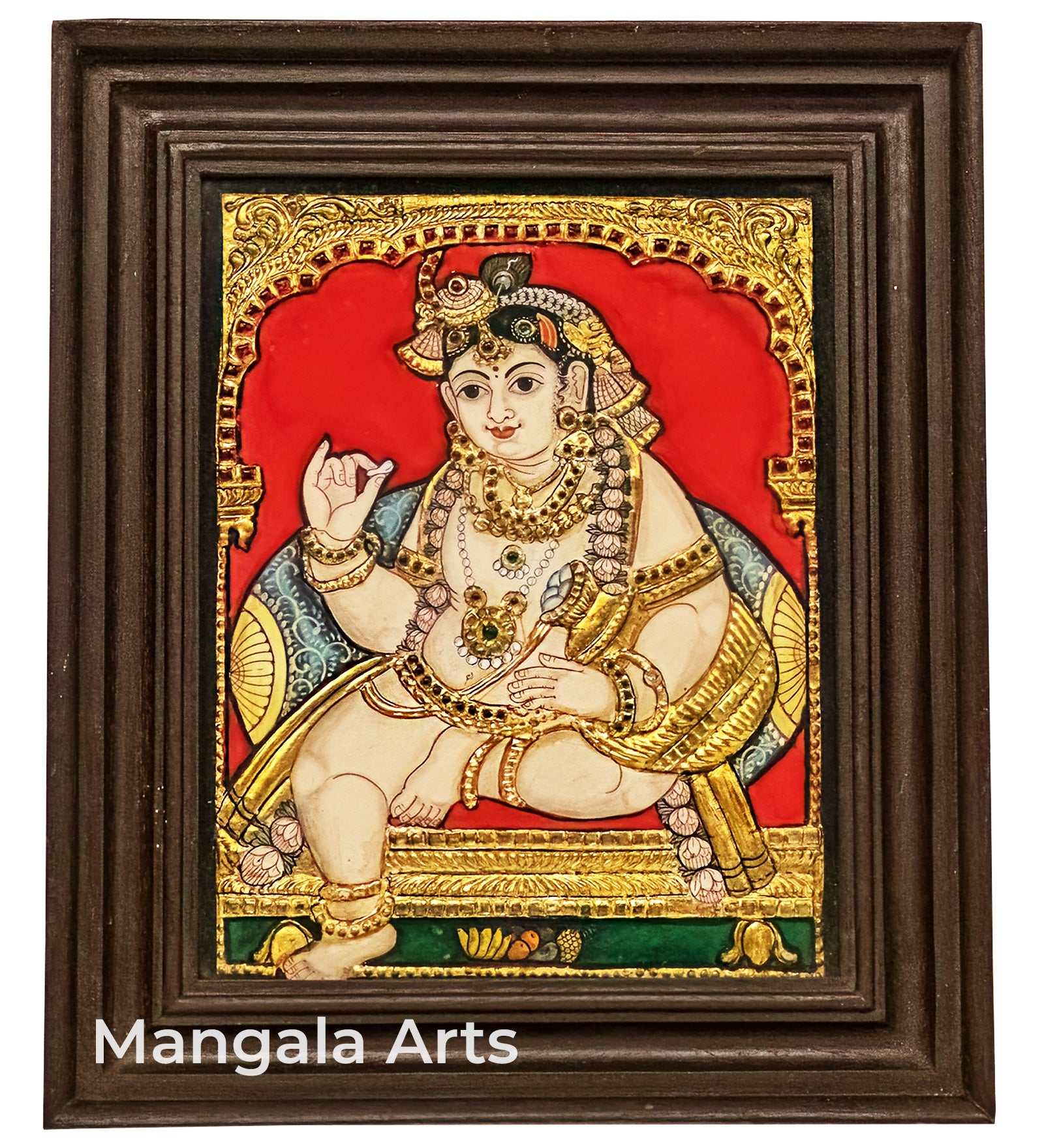 Baby Pot Butter Krishna Tanjore Painting