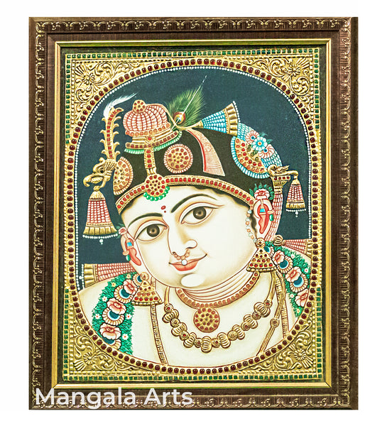 Face Krishna Antique Tanjore Painting