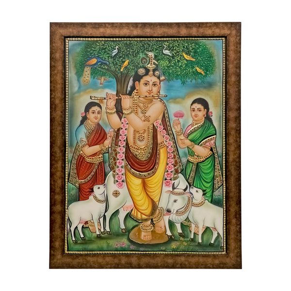 Punnai Marathu Krishnar Tanjore Painting
