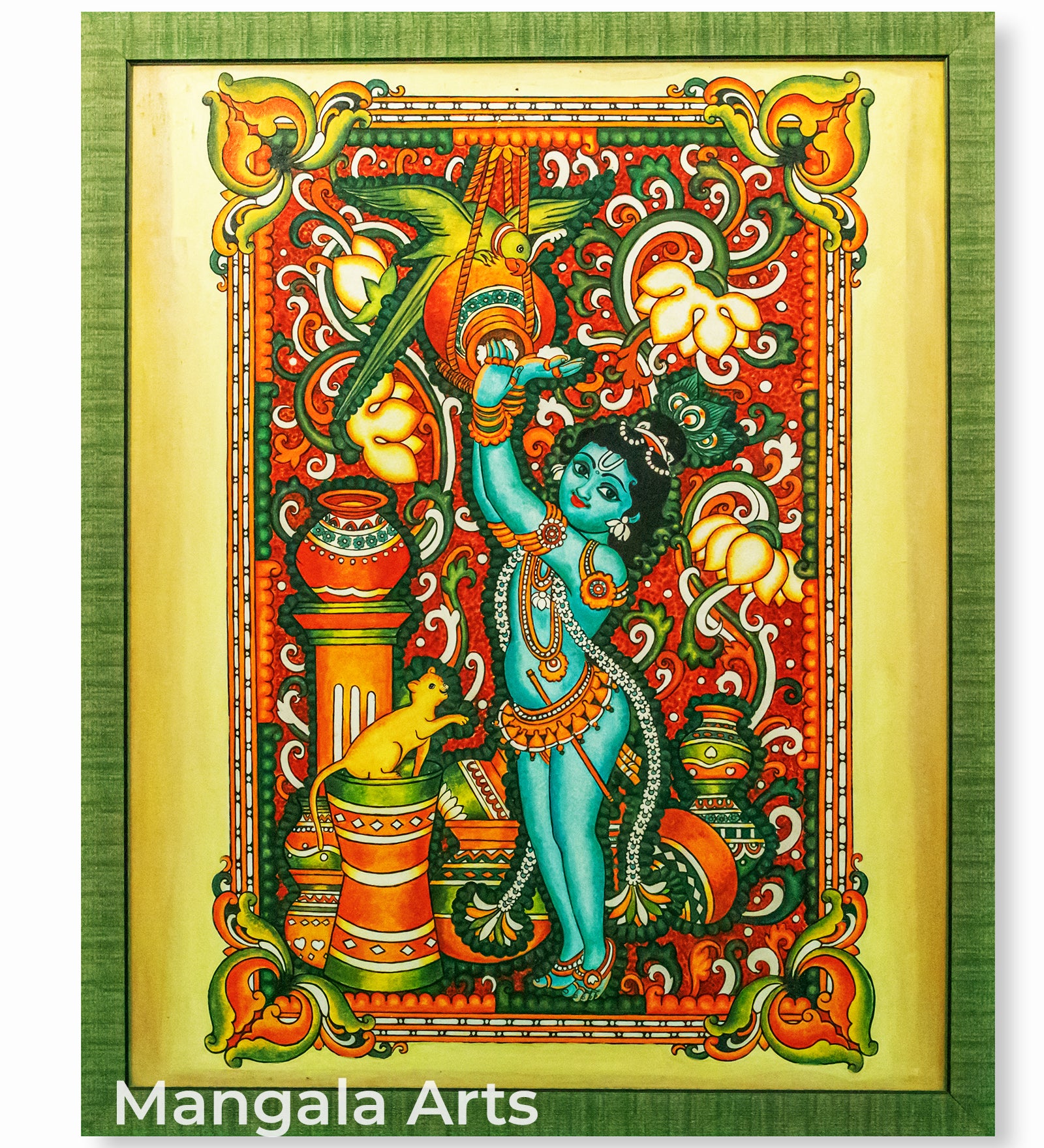 Baby Krishna Kerala Mural Tanjore Painting