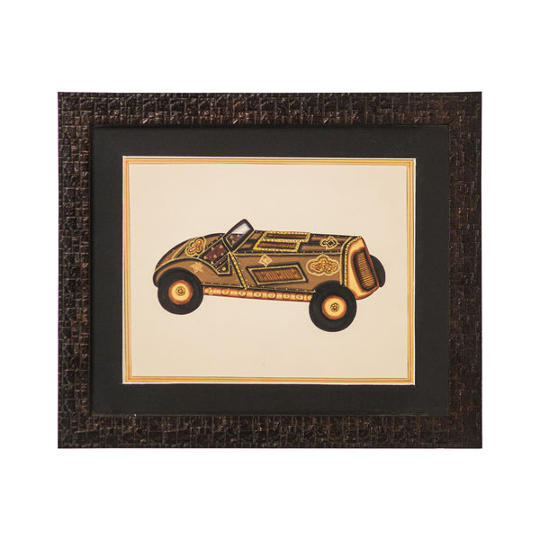 Jeep Paper Gold Paint Tanjore Artwork Wall Decor