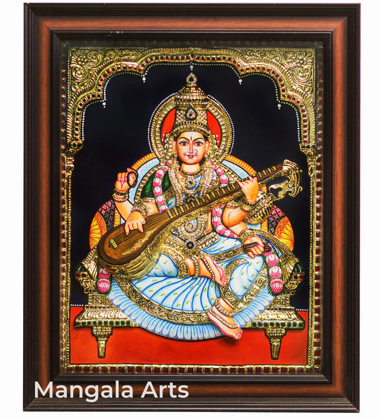 Saraswathi Tanjore 3D Tanjore Painting