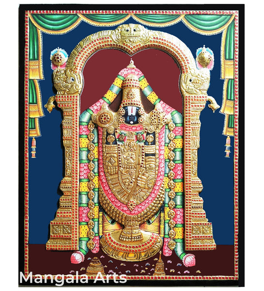 Perumal Antique Finish Tanjore Painting