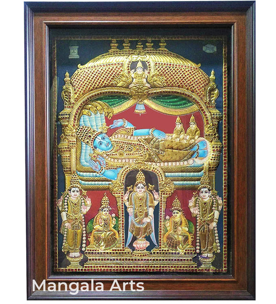 Bhadmanabha Swamigal Embossed Antique Tanjore Painting