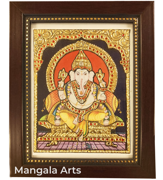 Ganesha Acrylic Tanjore Painting