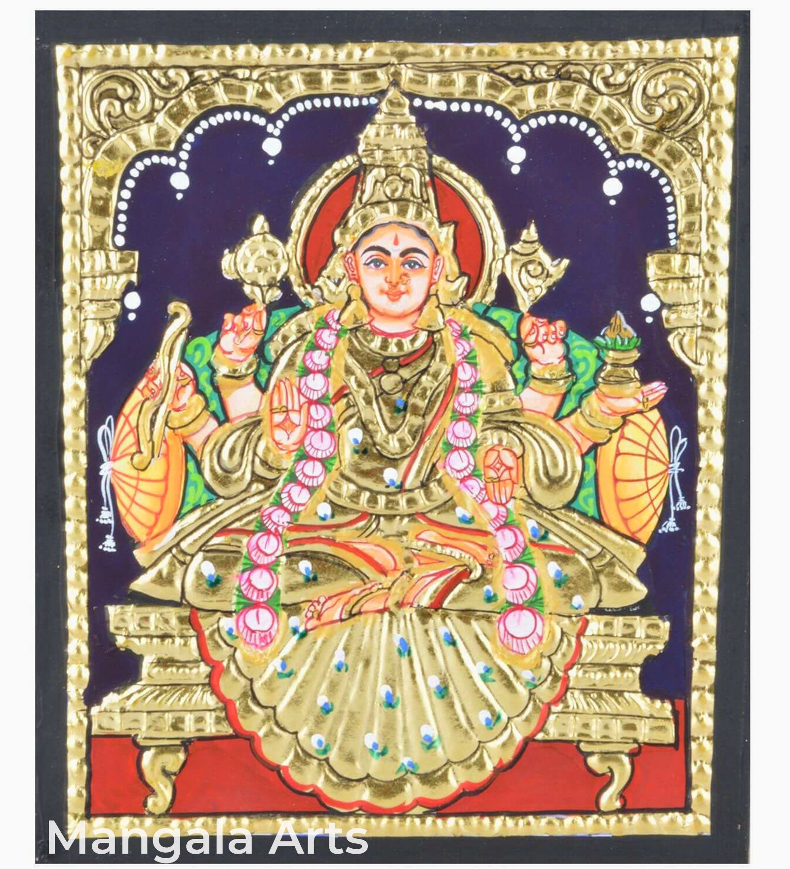 Ashta Lakshmi - Veera Lakshmi Tanjore Painting