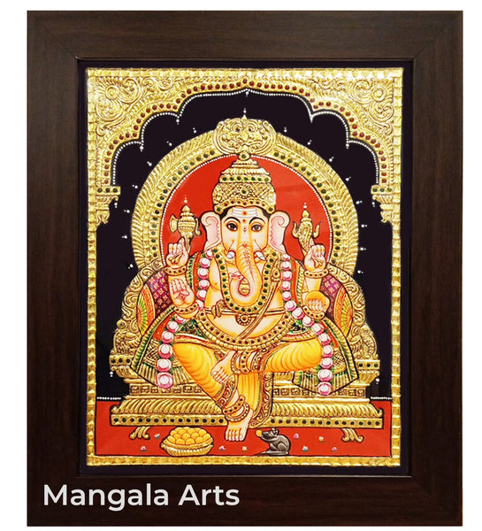 Ganesha Antique Tanjore Painting