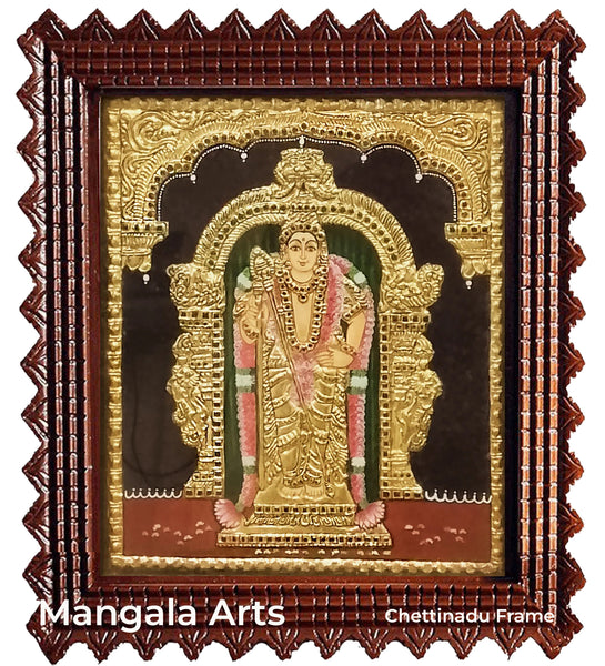 Murugan Tanjore Painting with Chettinadu Frame