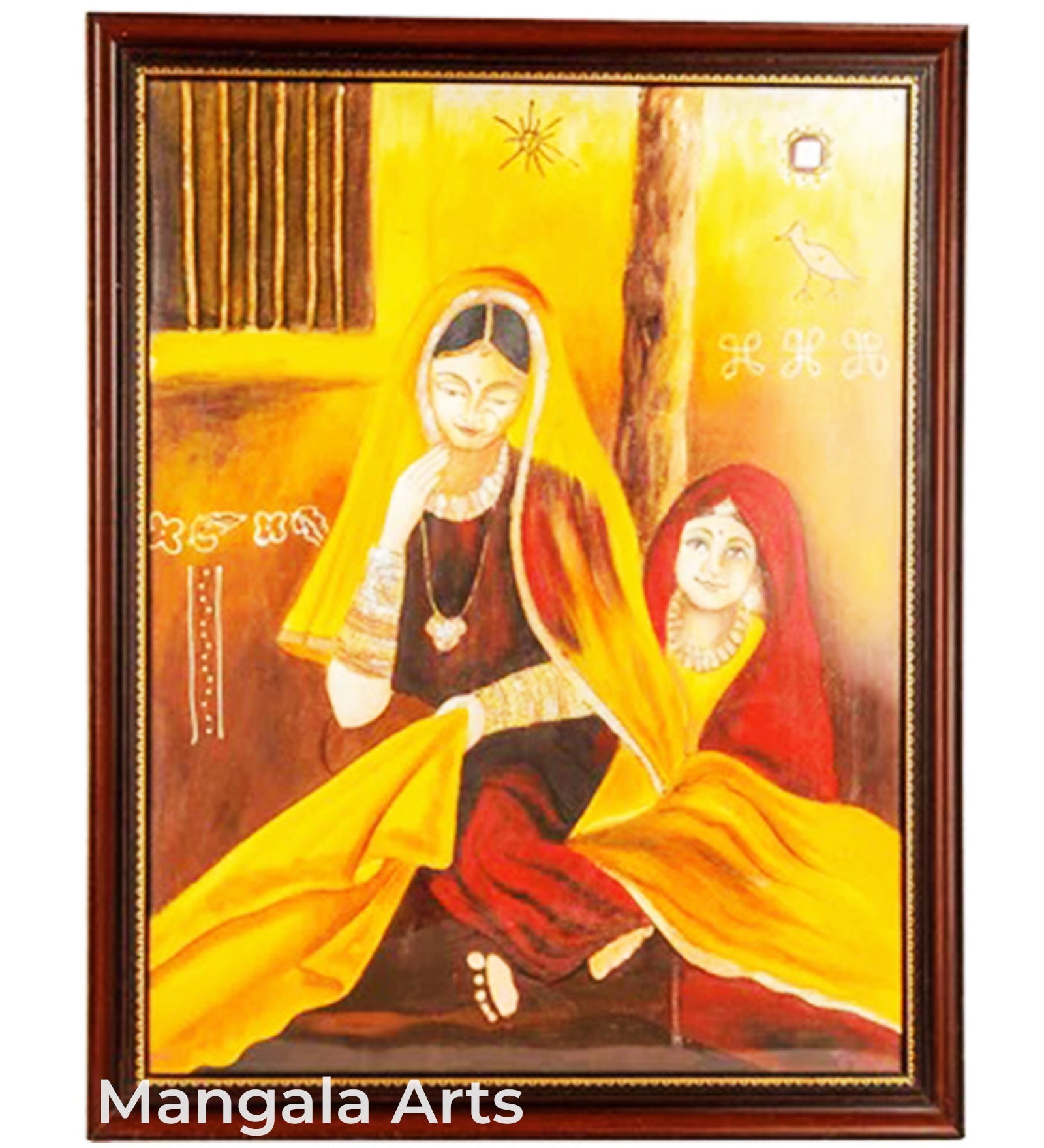 2 Ladies Wall Decor Without Glass Canvas Oil Painting