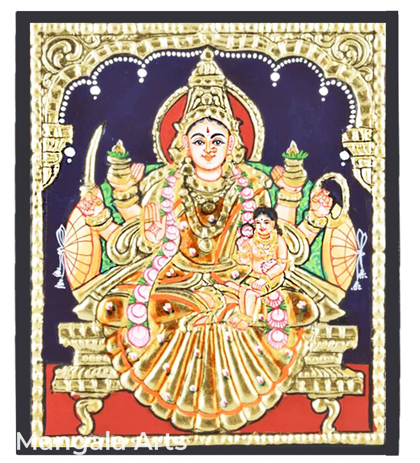 Ashta Lakshmi - Santhana Lakshmi Tanjore Painting