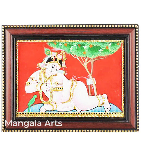 Baby Krishna Tanjore Painting