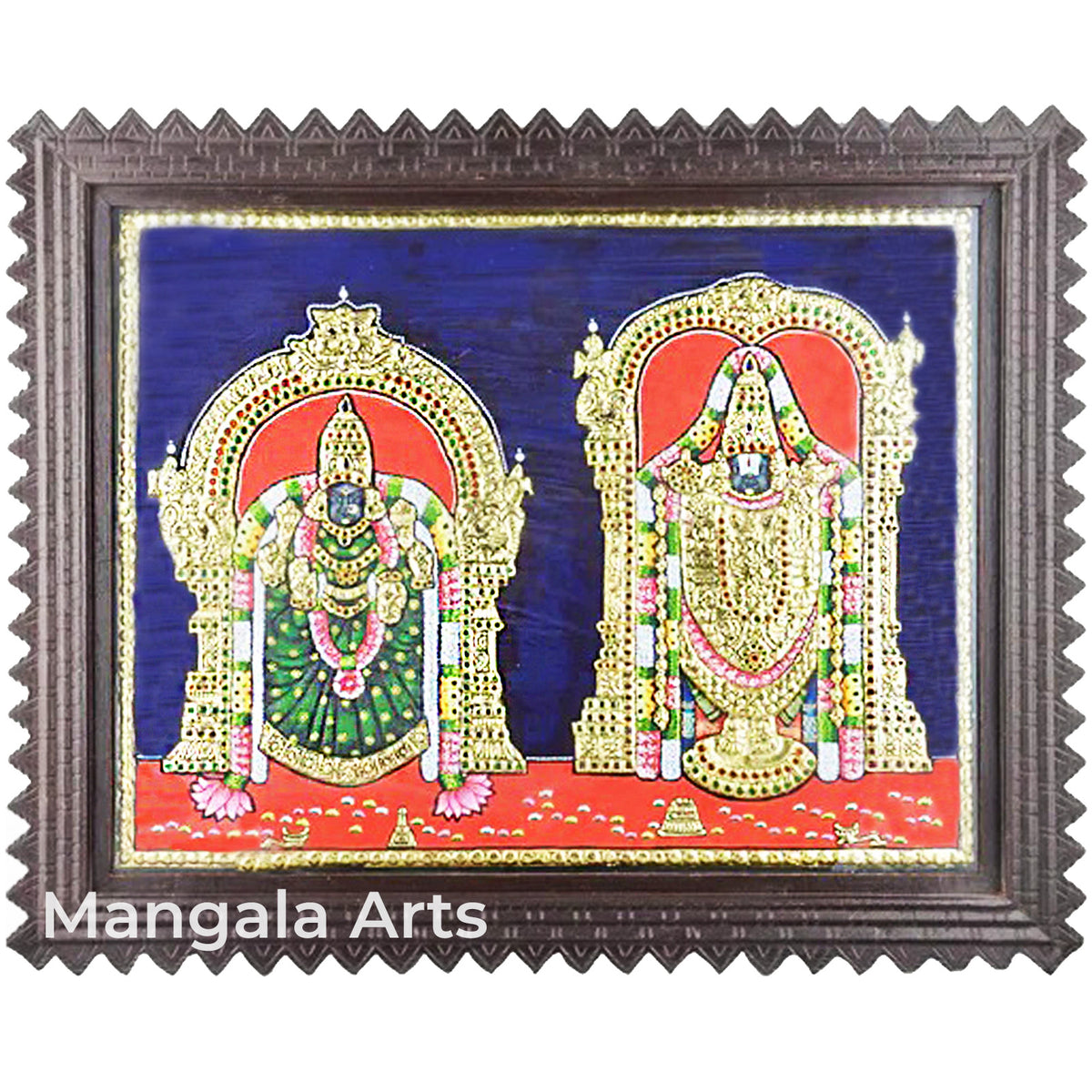 Balaji and Alamelu Mangai Thayar Tanjore Painting | Mangala Arts