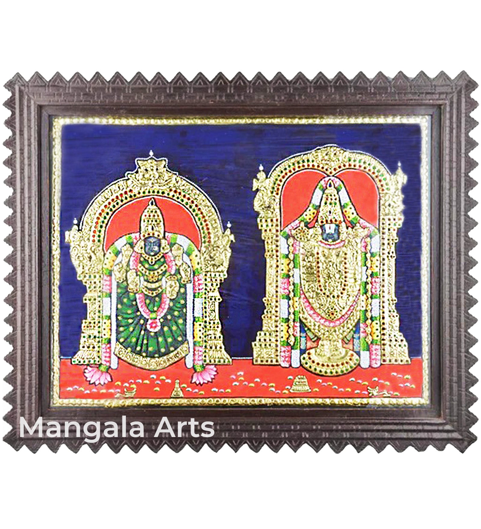 Balaji and Alamelu Mangai Thayar Tanjore Painting