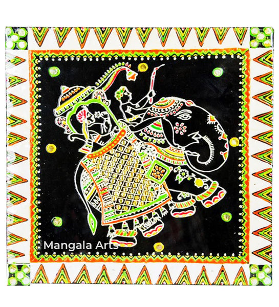 Elephant Warli Gurjari Art Work Wall Decor