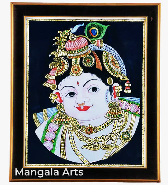 Face Krishna Tanjore Acrylic Base Painting