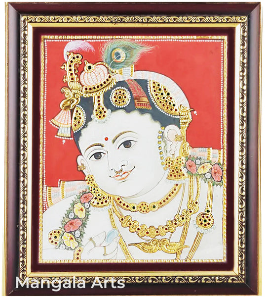 Face Krishna Tanjore Painting