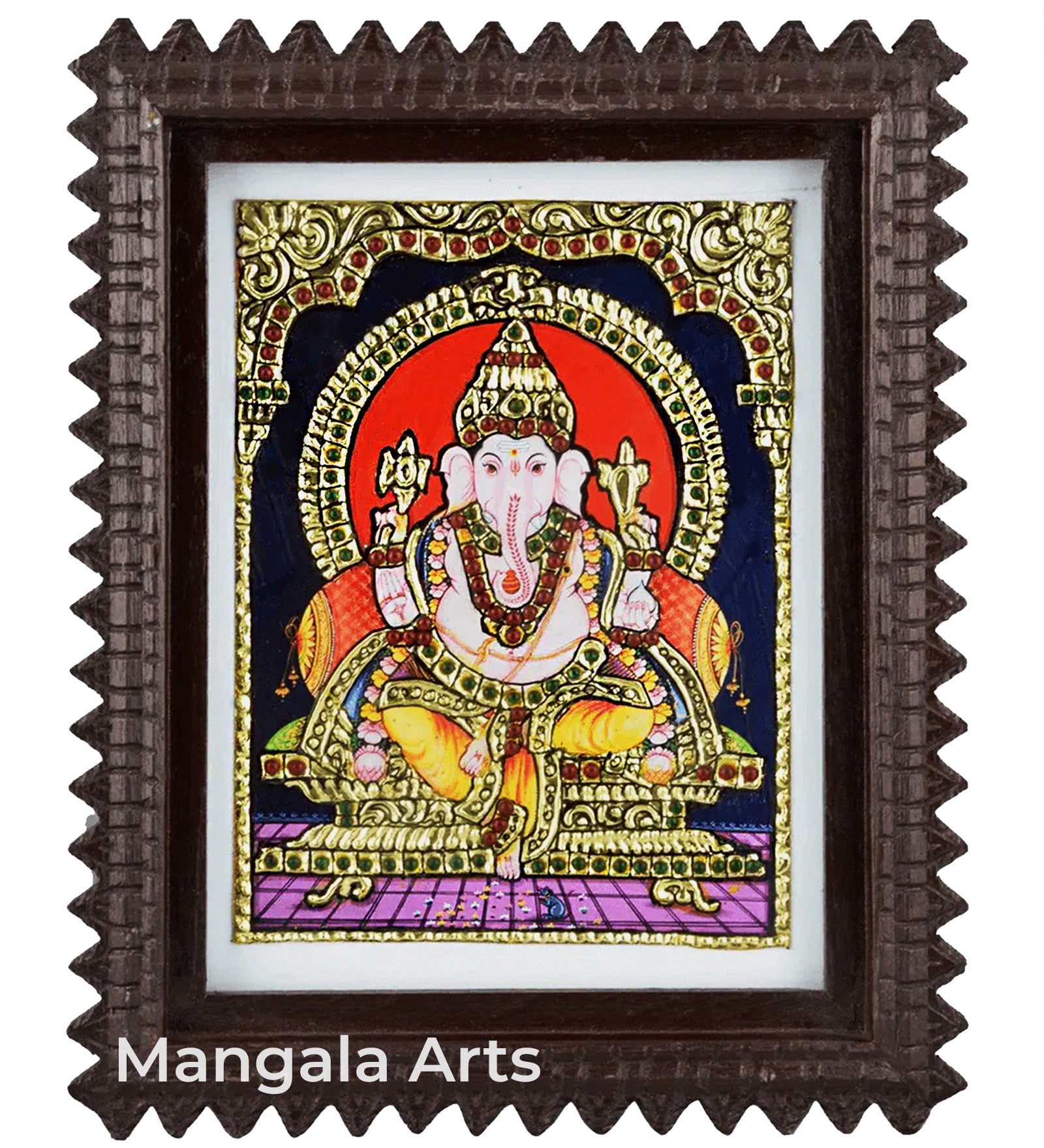 Ganesha Tanjore Acrylic Base Painting