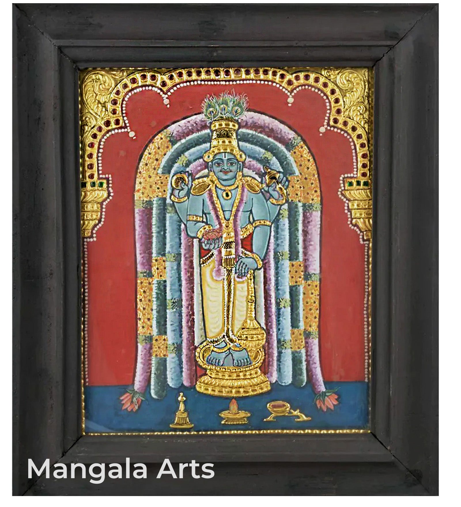 Guruvayoorappan Antique Tanjore Painting