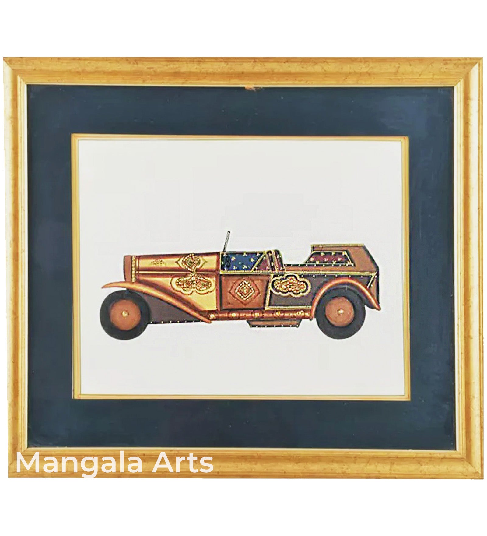 Jeep Paper Gold Paint Tanjore Artwork Wall Decor