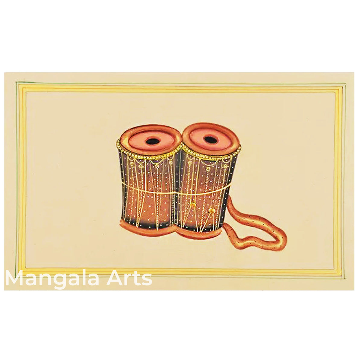 Mathalam Images Mathalam Paper Gold Paint Tanjore Artwork Wall Decor | Mangala Arts