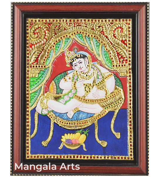 Oonjal Krishna Tanjore Painting
